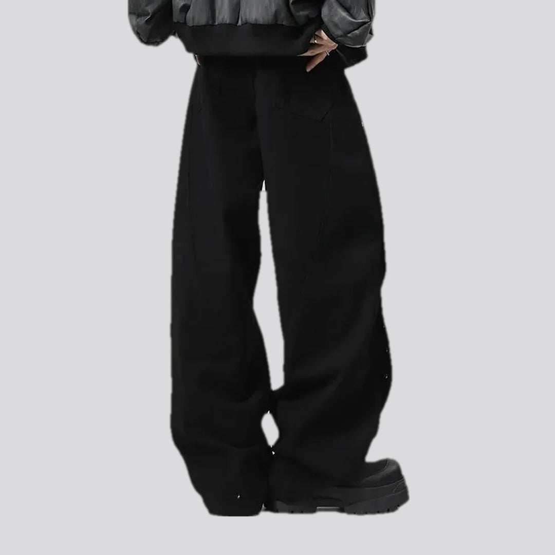 Slouchy fit with metal studs men's jean pants