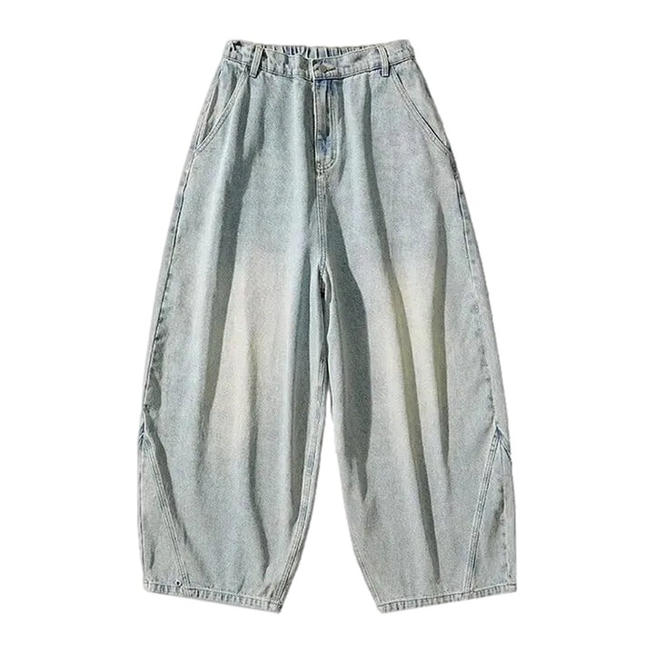 Light Stonewashed Vintage Baggy-fit Men's Jeans - Light Blue