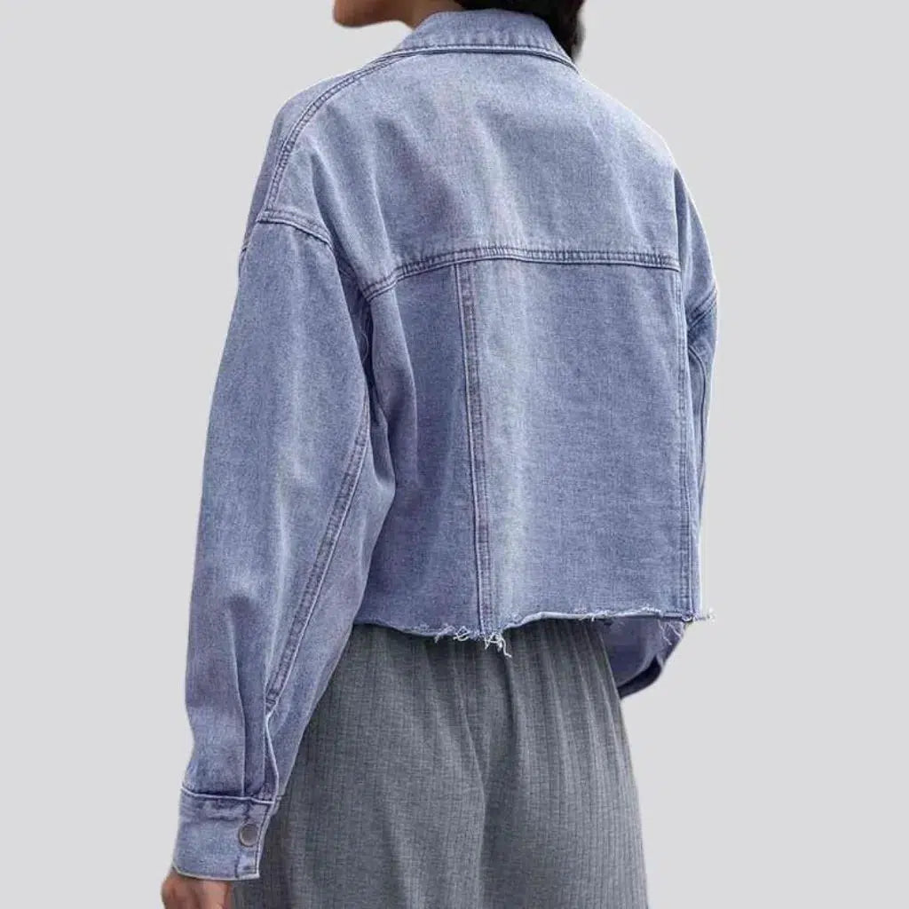Fashion light-wash denim jacket for ladies