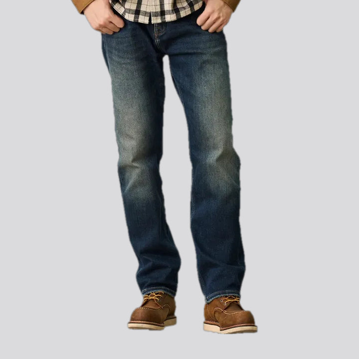 Mid-waist Dark Sanded Men's Jeans | Jeans4you.shop