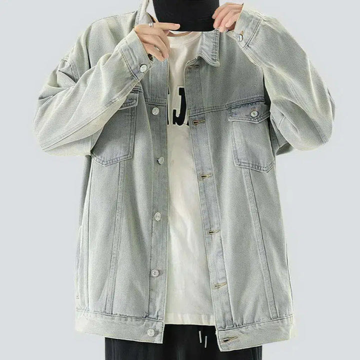 Oversized vintage men's jean jacket