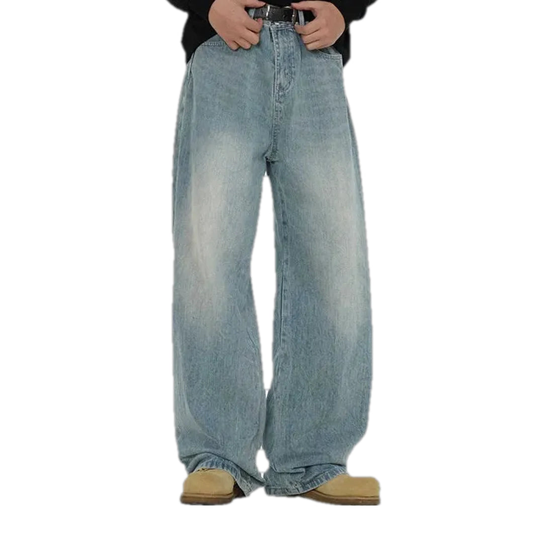 Lightweight Baggy Leg Men's Jeans - Light Blue