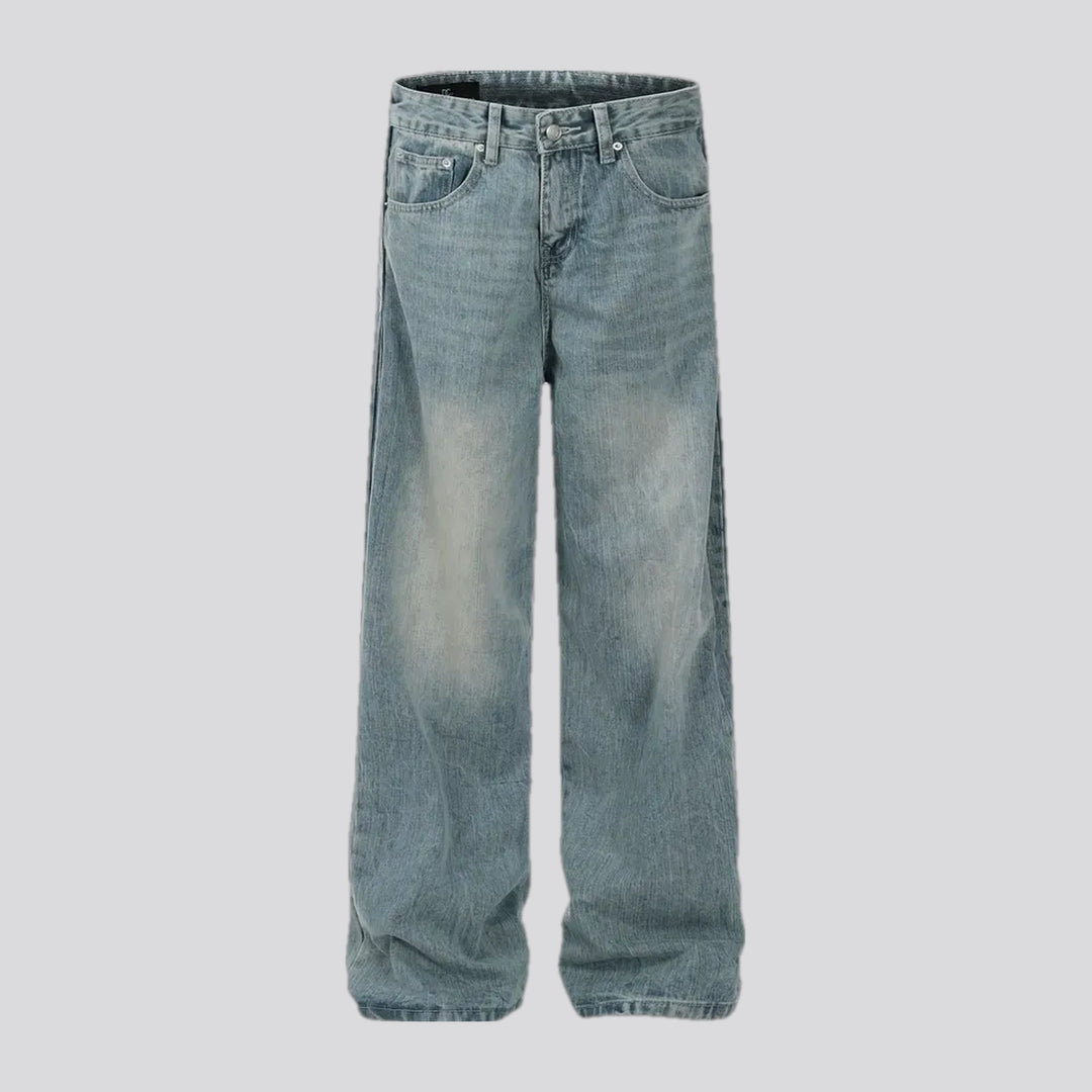 Lightweight baggy leg men's jeans