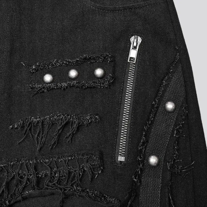 Gothic men's wide-leg jeans